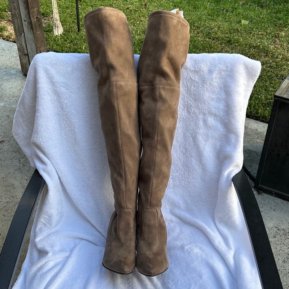 Steve Madden Rocking Taupe Faux Suede Over Knee Boots Women's 8.5